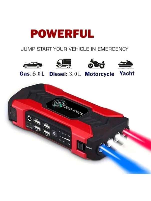  7pc Car Jump Starter Kit with Air Pump  Power When You Need It Most!   Be prepared