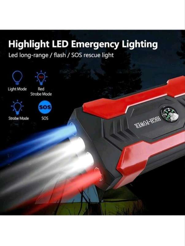  7pc Car Jump Starter Kit with Air Pump  Power When You Need It Most!   Be prepared