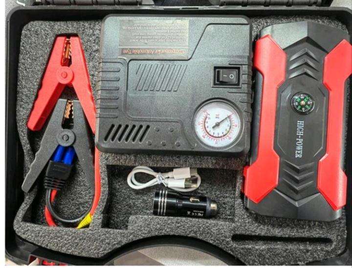  7pc Car Jump Starter Kit with Air Pump  Power When You Need It Most!   Be prepared