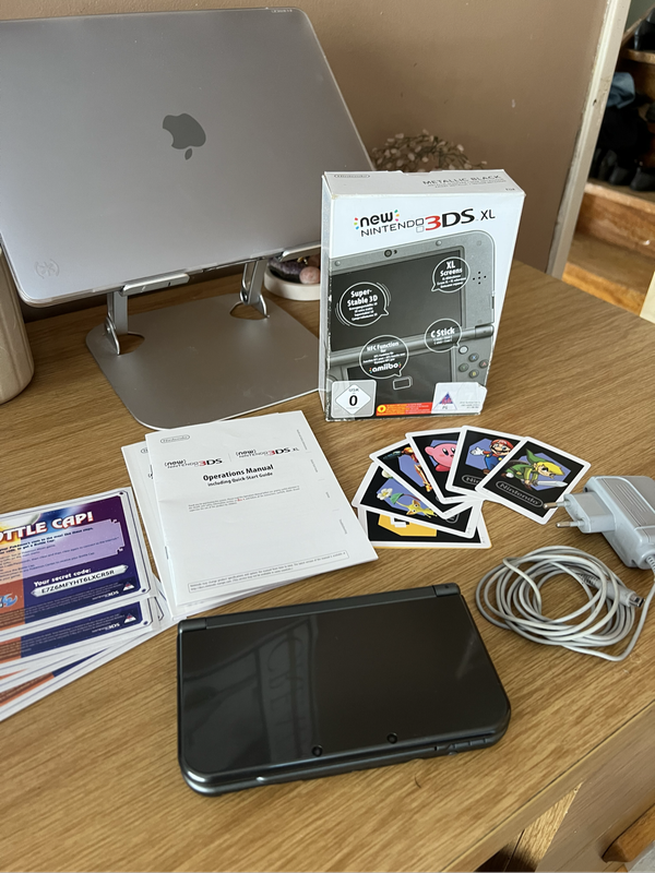 Nintendo New 3DS XL with Custom Firmware, 128GB microSD, 56 Games, Boxed + Charger