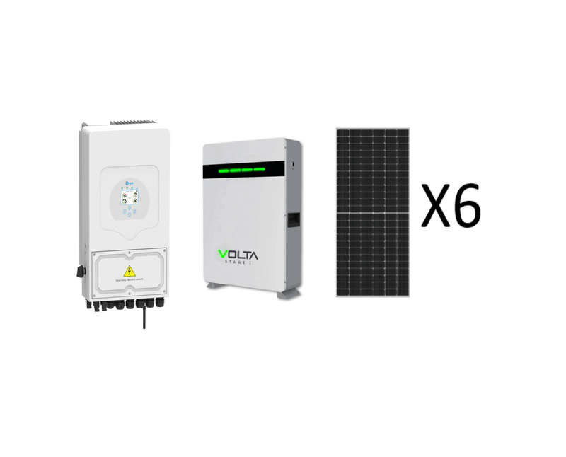 Deye 5KW Hybrid Inverter and Volta 5.12KWH Stage 1 battery and 6X JA 460W Solar Panels