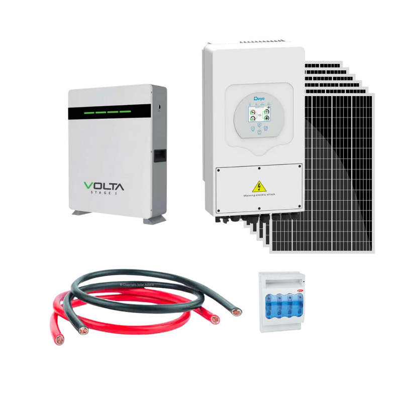 Deye 5kw Hybrid Inverter /Volta Stage 1 5.12 kWh Battery/ 6x 460 watts Canadian Solar Panels
