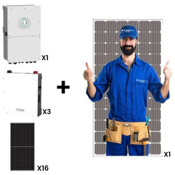 Solar Installation Combo Deal  1 x Deye 16kW Inverter, 3 X 5kW Dyness Lithium Ion Battery & 16 X 55