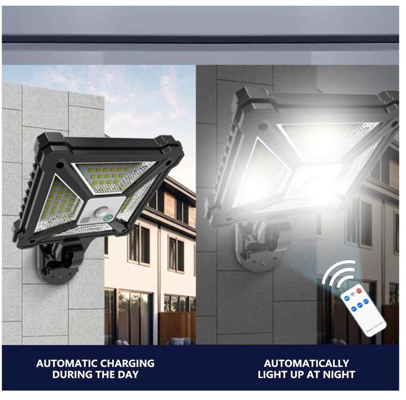 Solar Outdoor Lights Motion Sensor Solar Powered Lights IP65 3 Modes Wall Security Lights for Fence
