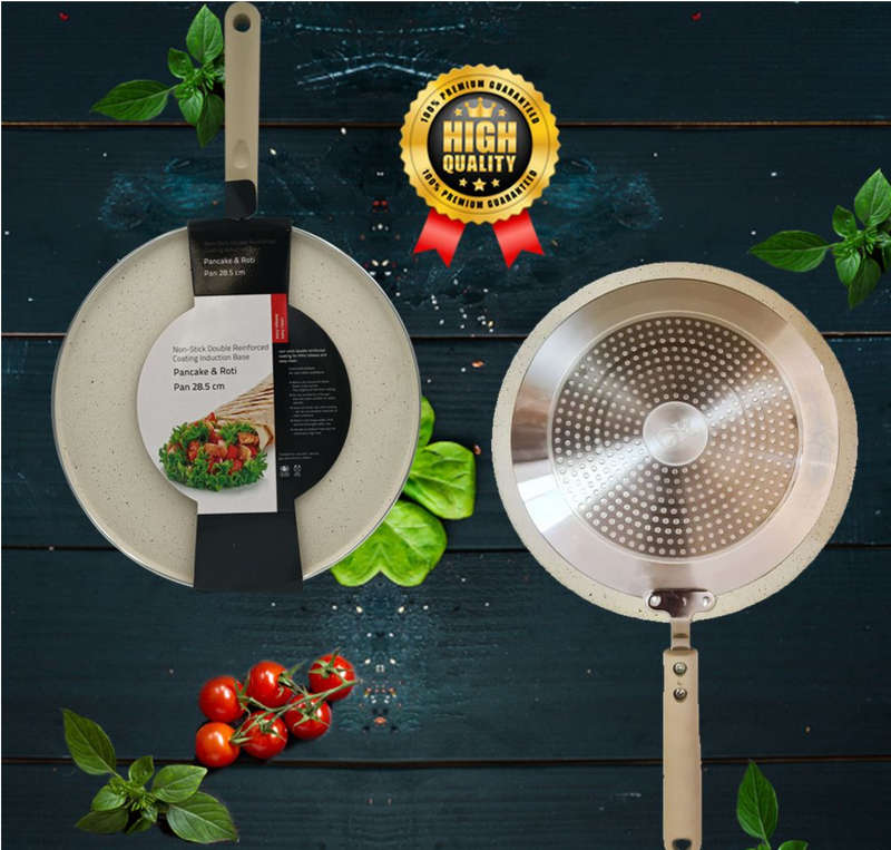 Continental Homeware Cream 28.5cm Non-Stick Pancake, Pizza & Roti Pan
