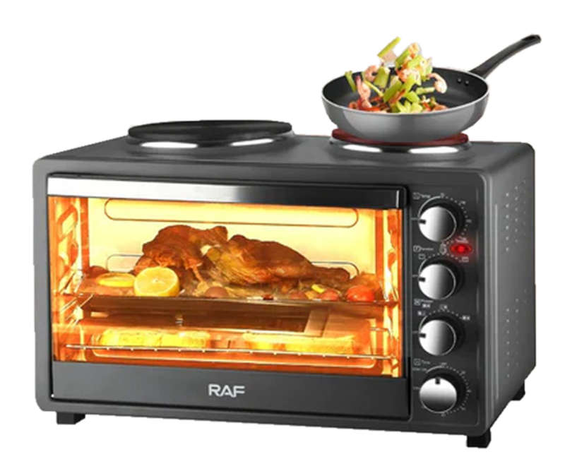 RAF 30L Electric Oven with 2 Hotplates | R5310-Silver