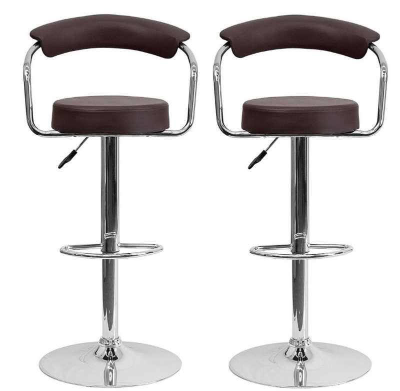 Adjustable Bar Stools with Armrest and Chrome Base - Secondhand/Demo Unit !!!!