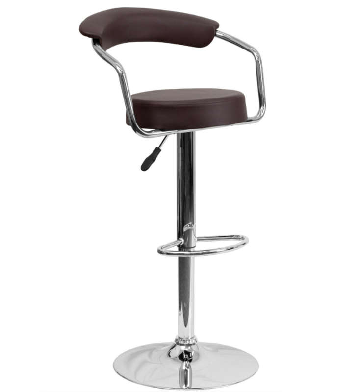 Adjustable Bar Stools with Armrest and Chrome Base - Secondhand/Demo Unit !!!!