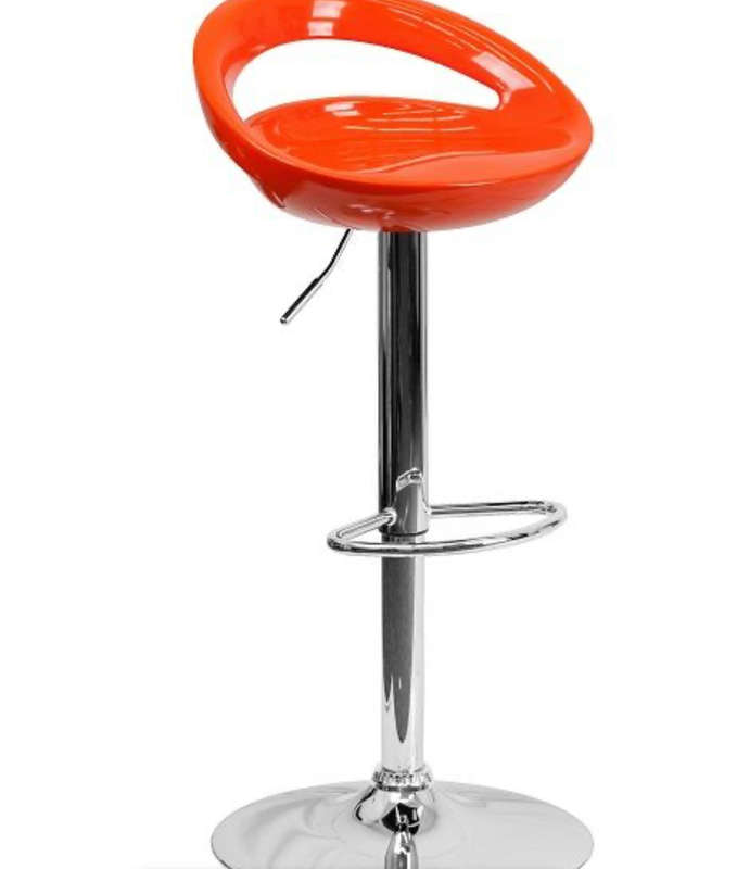 Glossy Cutout Barstool with Gear Lift