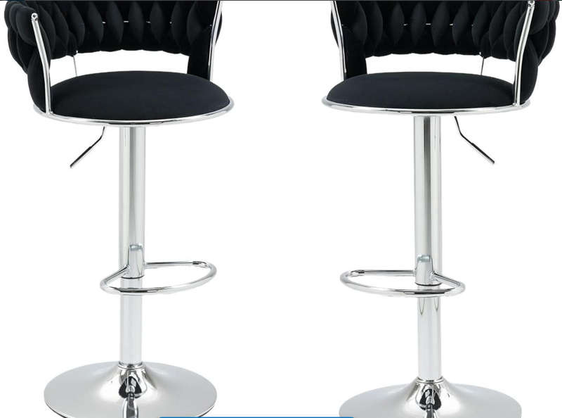 Modern Velvet Wave Hollow Barstools
