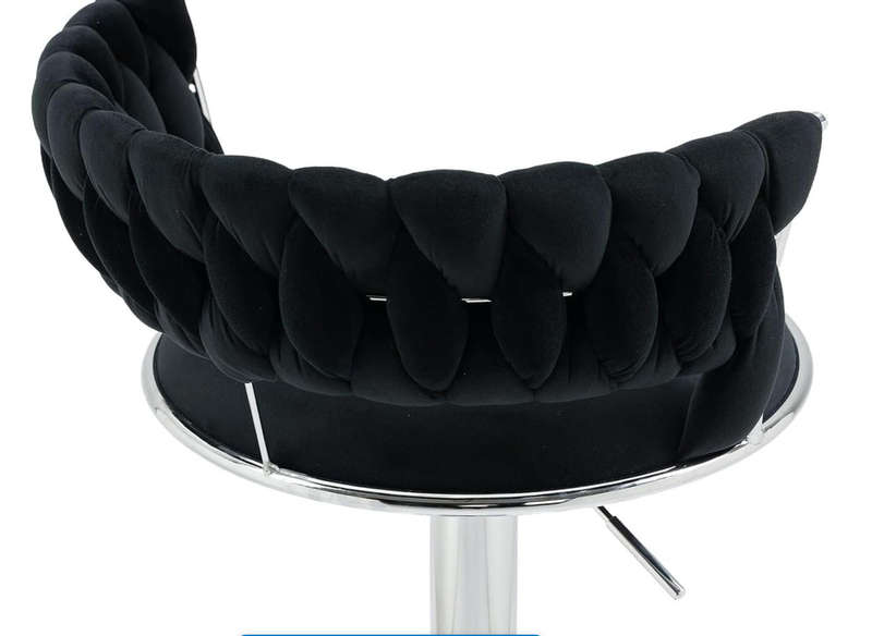 Modern Velvet Wave Hollow Barstools