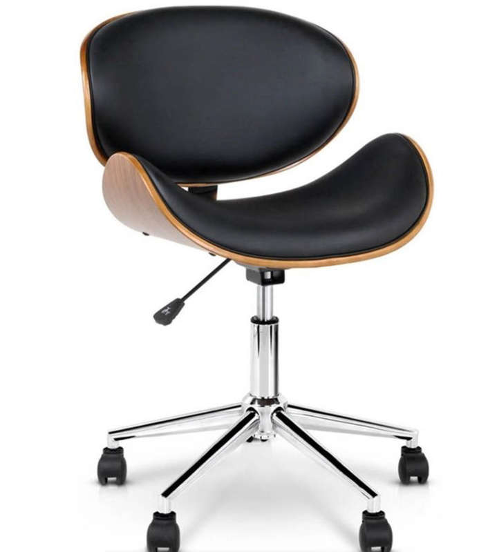 Wooden and PU Leather Office Desk Chairs