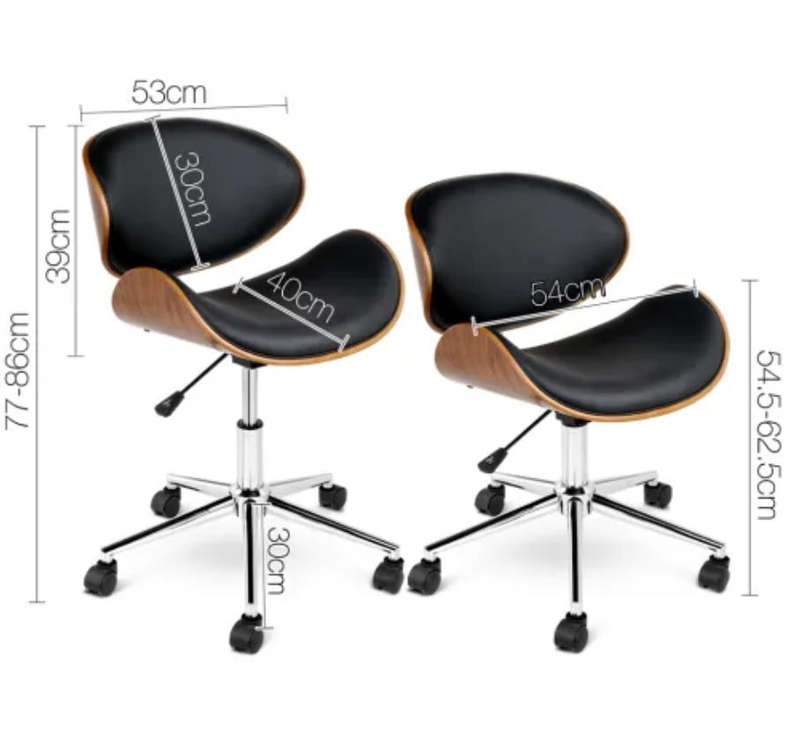 Wooden and PU Leather Office Desk Chairs