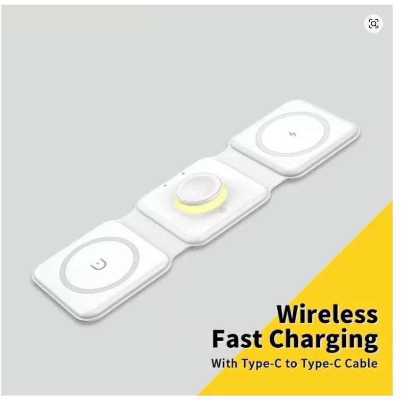 3 in 1 Magnetic Wireless Charger Pad for iPhone 15 14 13 12 Pro Max Apple Watch 9 8 AirPods Chargers