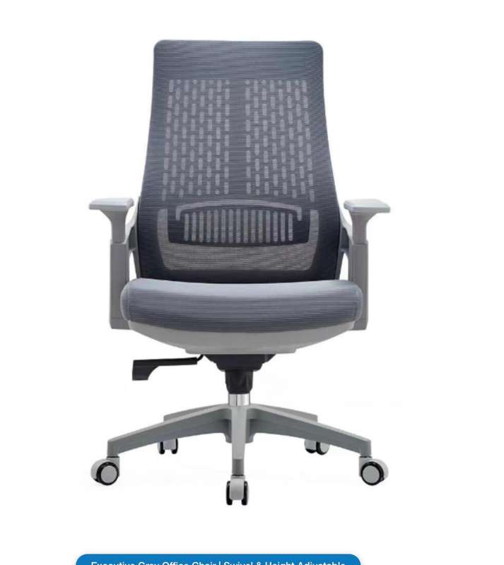 Executive Grey Office Chair | Swivel & Height Adjustable