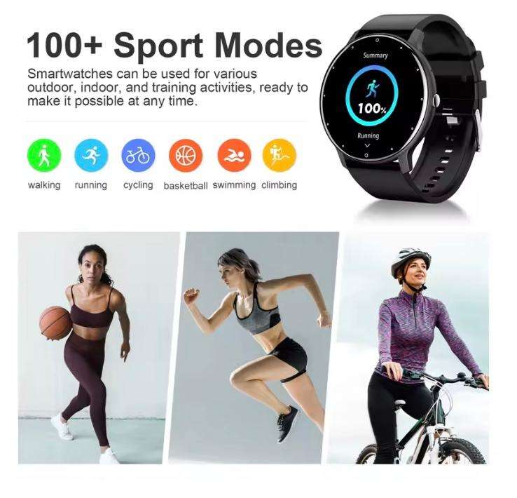 LIGE Smart Watch Women Men Full Touch Screen Bluetooth With 8  Extra STRAPS