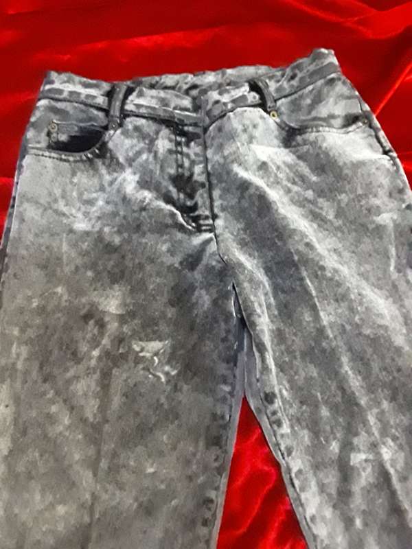 DENIM PANTS WITH VELVET TEXTURE