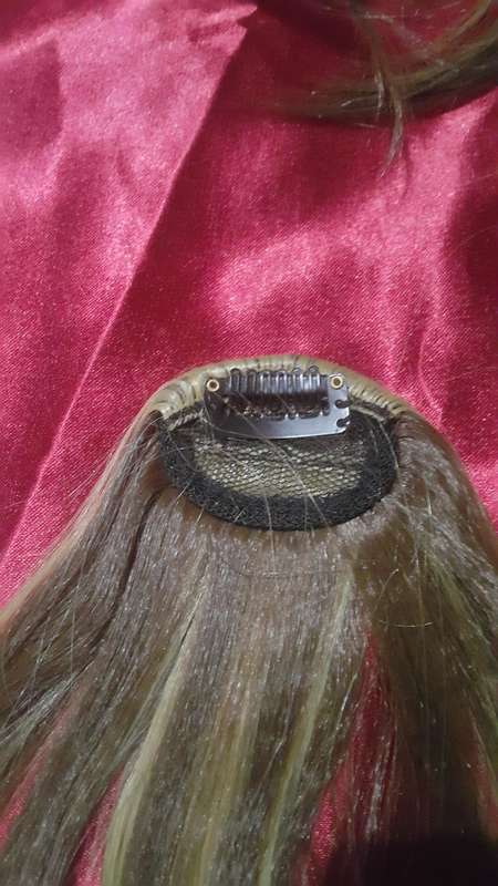 Blond Drawstring Synthetic Ponytail and two clip on fringes