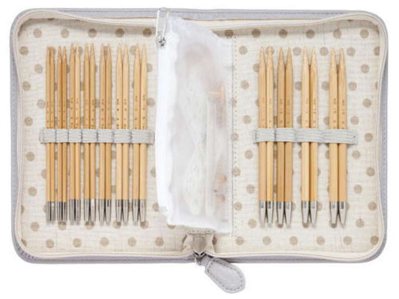 Tulip Bamboo Knitting Needle Set Carry Sea Long Gray