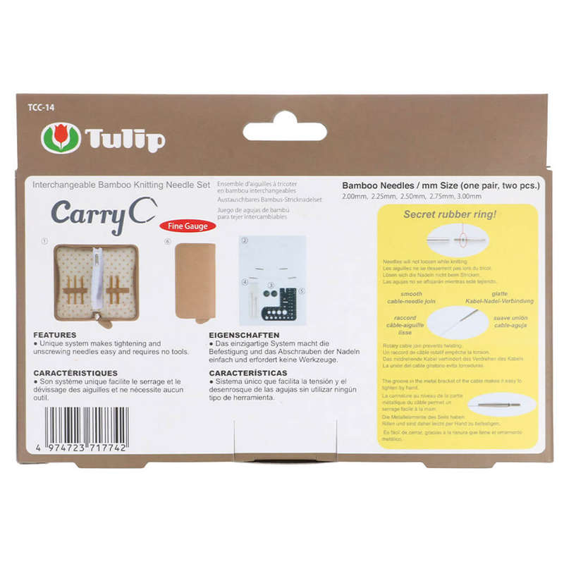 Tulip CarryC Long Fine Gauge interchangable needle set bamboo