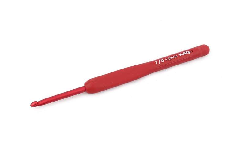 Tulip Etimo Red Softgrip Crochet Hook (4mm) Rubber Handle