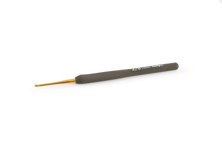 Tulip Etimo Gold Grey Softgrip Crochet Hook (2.00mm) Rubber Handle