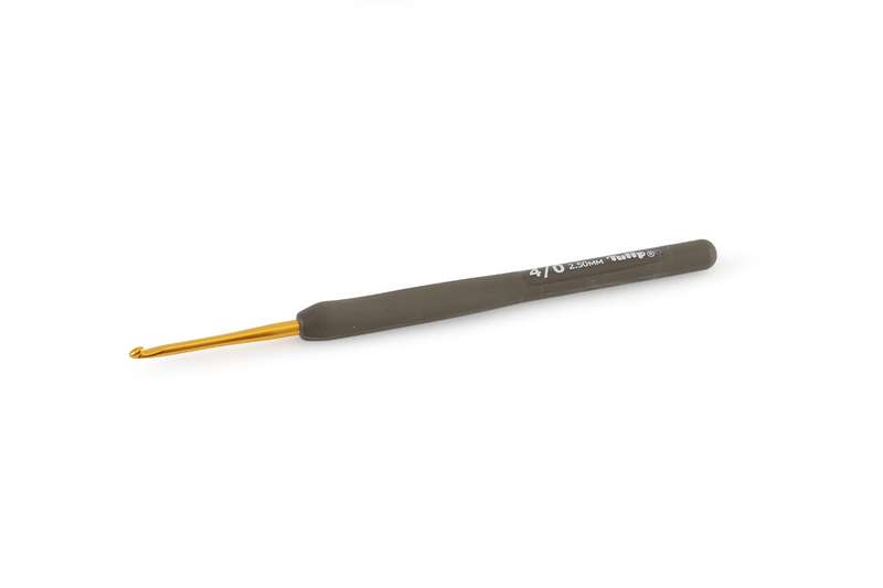Tulip Etimo Gold Grey Softgrip Crochet Hook (2.5mm) Rubber Handle