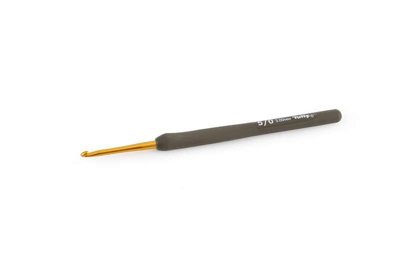 Tulip Etimo Gold Grey Softgrip Crochet Hook (3.00mm) Rubber Handle