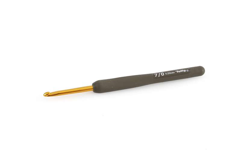 Tulip Etimo Gold Grey Softgrip Crochet Hook (4.00mm) Rubber Handle