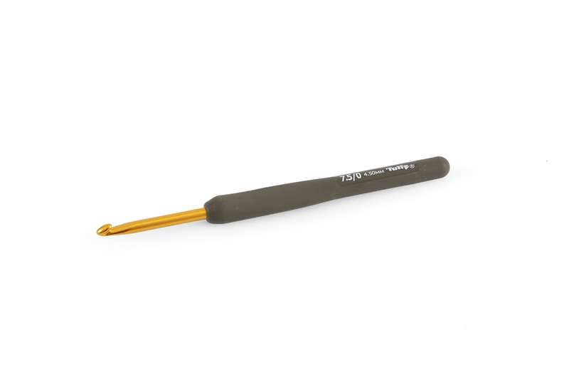 Tulip Etimo Gold Grey Softgrip Crochet Hook (4.50mm) Rubber Handle