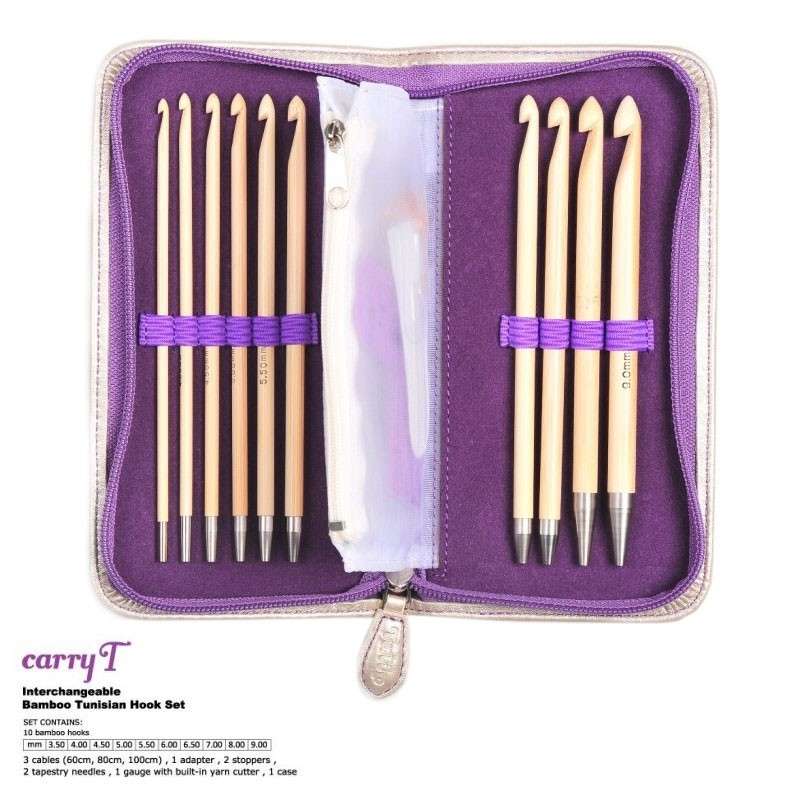 Tulip CarryT Bamboo Interchangeable Tunisian Hook Set