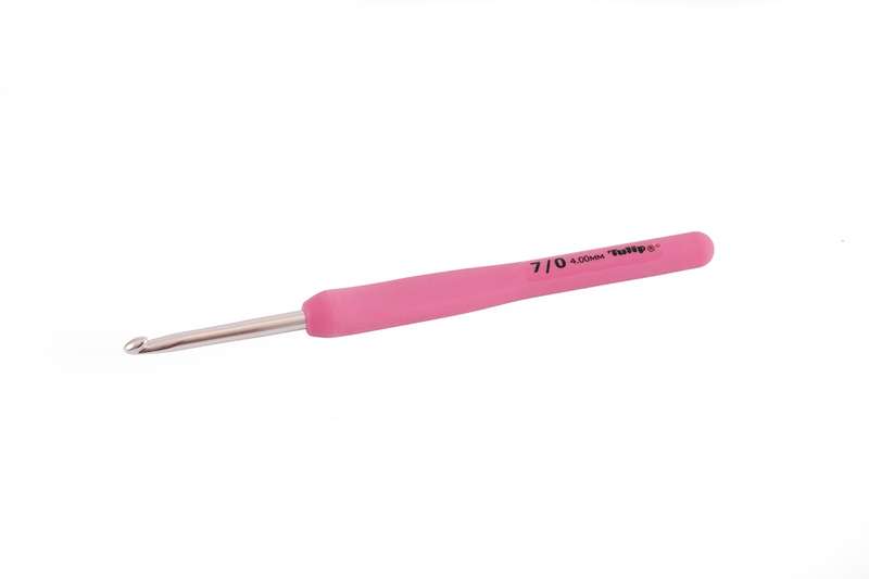 Tulip Etimo Rose Pink Softgrip Crochet Hook (4mm) Rubber Handle