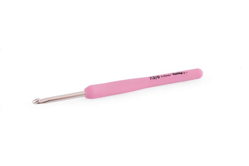 Tulip Etimo Rose Pink Softgrip Crochet Hook (4.5mm) Rubber Handle