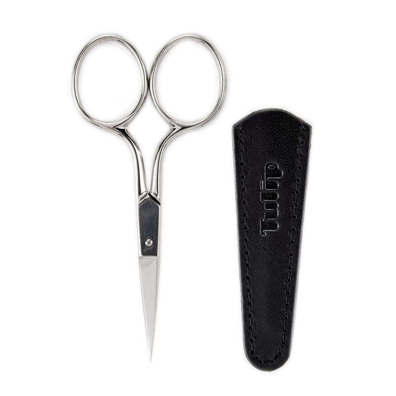 Tulip Embroidery Scissors with leather Sheath Silver Made in Italy