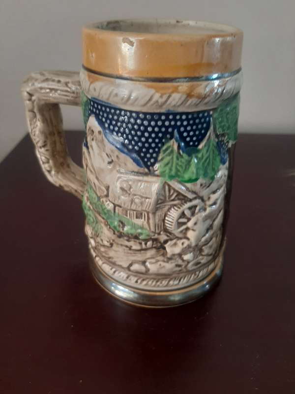 Vintage ceramic German style beer mug