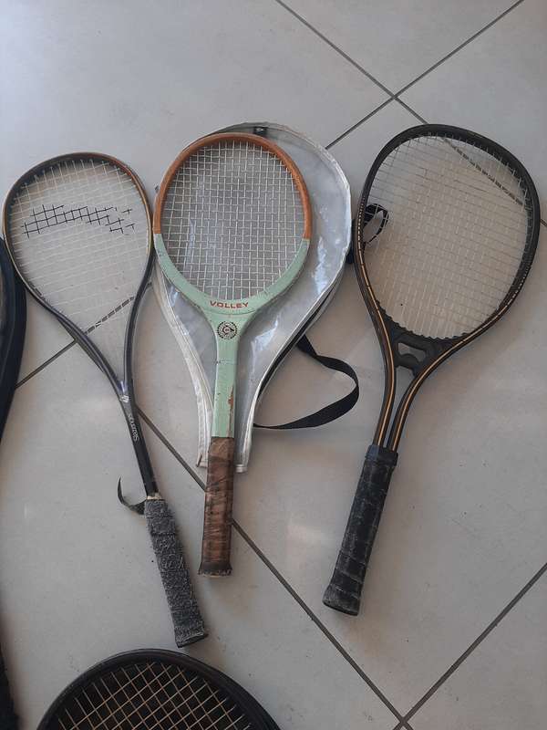 Assorted tennis rackets