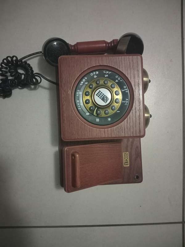Vintage wooden telephone