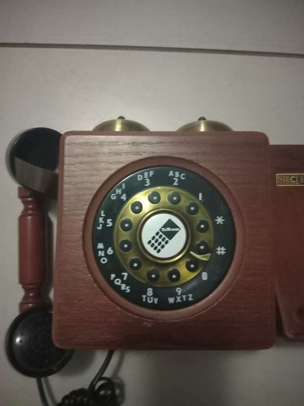 Vintage wooden telephone