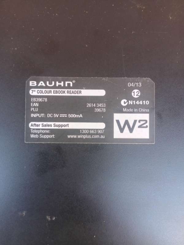 Bauhn 7"colour ebook reader