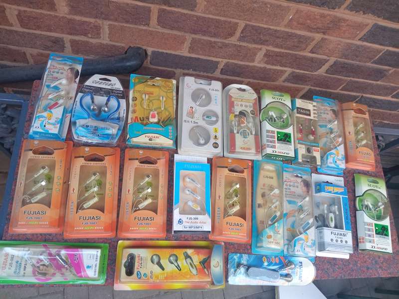Assorted earphones
