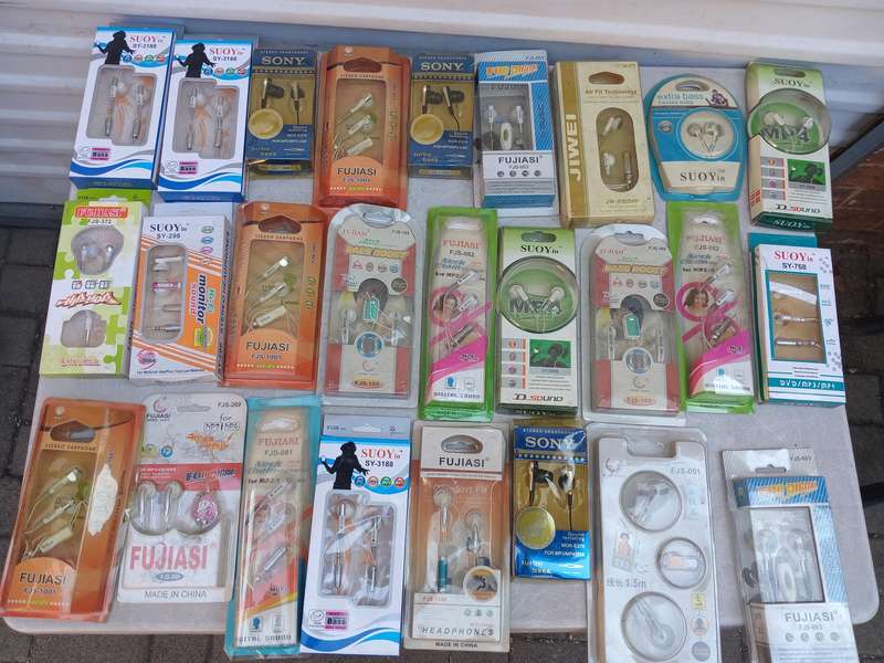 Assorted earphones