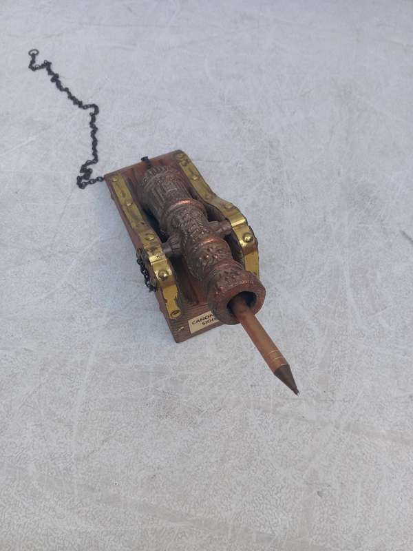 Vintage metal wood cannon