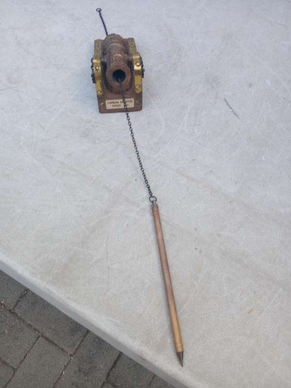 Vintage metal wood cannon