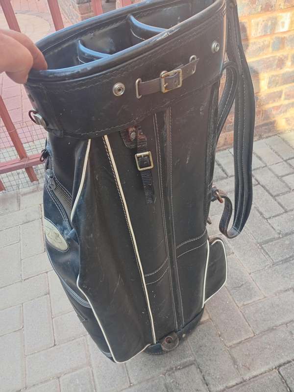 Vintage leather golf bag
