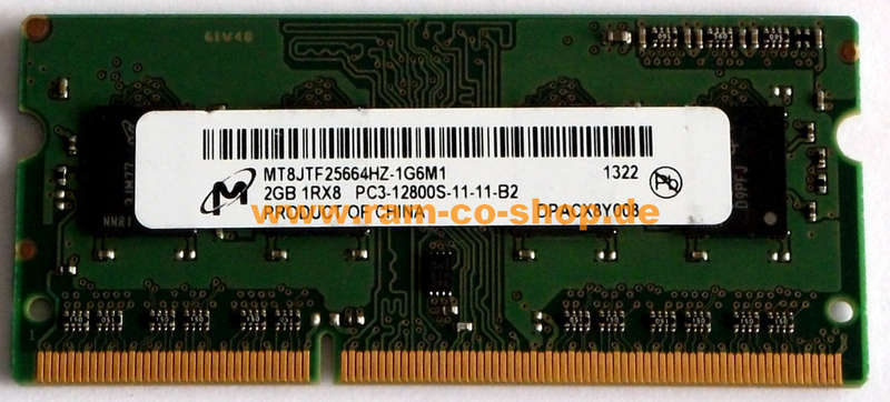 Micron 2GB DDR3-RAM SO-DIMM PC3-12800S (MT8JTF25664HZ-1G6M1)