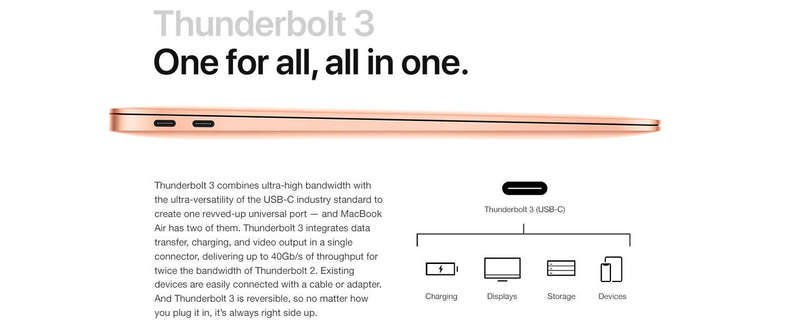 Apple MacBook Air 13-inch (2018)  Retina | Rose Gold | Touch ID | 256GB SSD