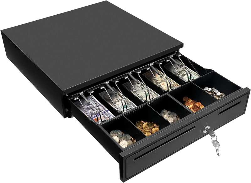 Heavy Duty Cash Drawer  Black (RJ11 / RJ12 Printer Kick Interface)