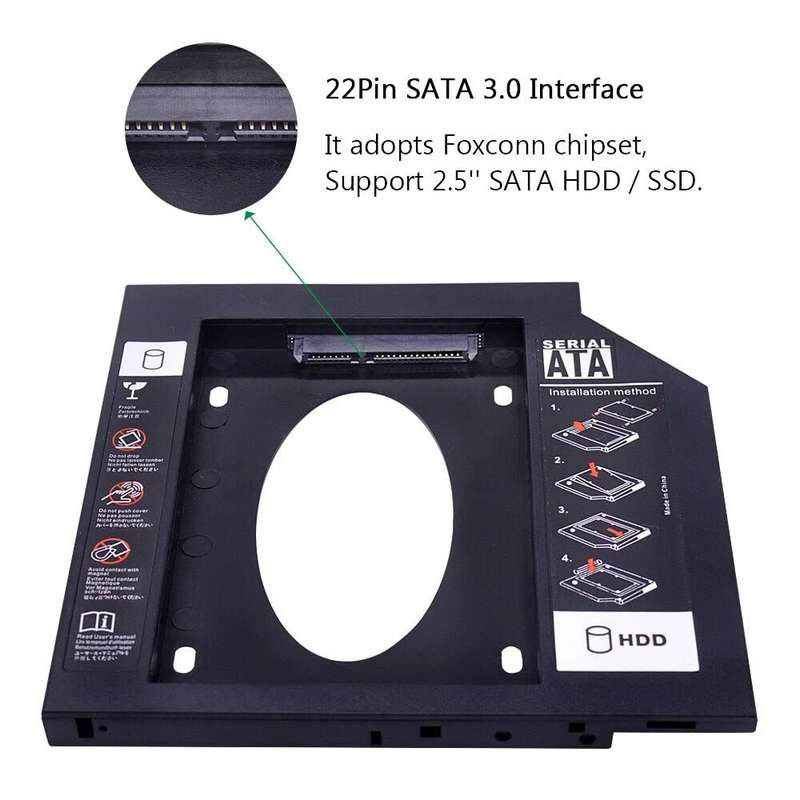 SATA 3.0 2nd HDD Caddy 9.5mm 2.5"  Upgrade Your Storage