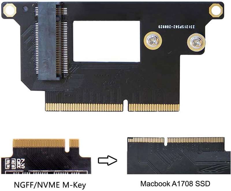 NVMe M.2 NGFF SSD Adapter Card for MacBook Pro 13.3 inch A1708 (2016 - 2017)