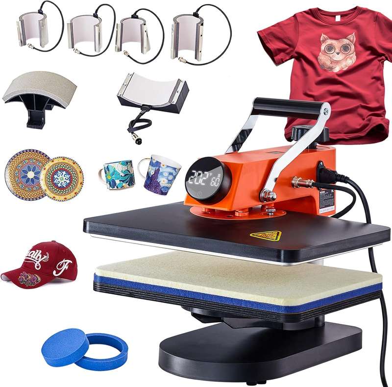 5-in-1 Digital Heat Press Machine 380mm x 290mm  Multifunctional Sublimation + Fast Shipping